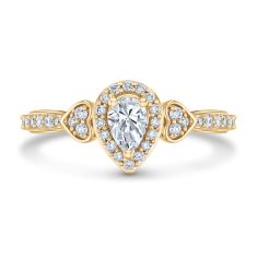 5/8ctw Pear Diamond 14k Yellow Gold Heart Engagement Ring - Glow Collection