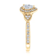 5/8ctw Pear Diamond 14k Yellow Gold Heart Engagement Ring - Glow Collection