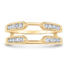 1/2ctw Round Diamond Vintage-Inspired 14k Yellow Gold Ring Guard - Embrace Collection