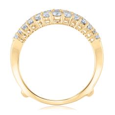 1ctw Diamond Double Row 14k Yellow Gold Ring Guard - Embrace Collection