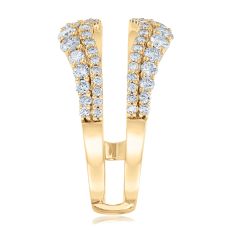 1ctw Diamond Double Row 14k Yellow Gold Ring Guard - Embrace Collection