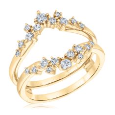 1/2ctw Diamond 14k Yellow Gold Ring Guard - Embrace Collection 1
