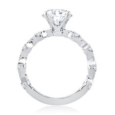 A.JAFFE Classics 3/8ctw Diamond 14k White Gold Scalloped Band Engagement Ring Setting