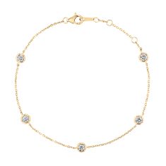 5/8ctw Diamond 14k Yellow Gold Station Bracelet 1