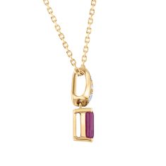 Ruby and 1/20ctw Diamond 14k Yellow Gold Pendant Necklace - Watercolor Collection