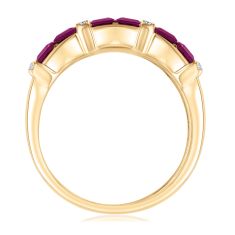 Ruby and 1/6ctw Diamond 14k Yellow Gold Ring - Watercolor Collection