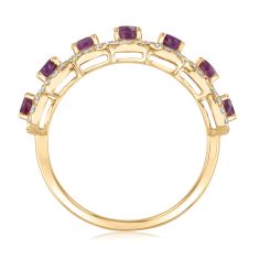 Ruby and 3/8ctw Diamond 14k Yellow Gold Halo Ring - Watercolor Collection