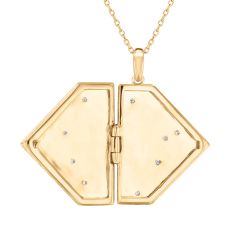 Wicked Elphaba 1/15ctw Diamond Gold Vermeil Grimmerie Locket Pendant Necklace