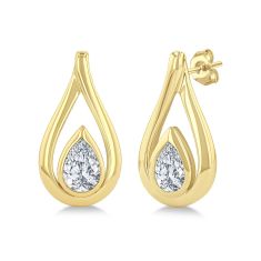 1/2ctw Pear Diamond 14k Yellow Gold Stud Earrings 1