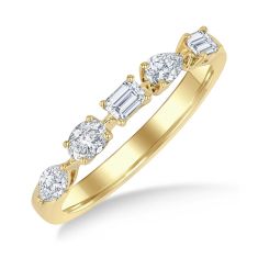1/2ctw Mixed Shape Diamond 14k Yellow Gold Band Ring 1