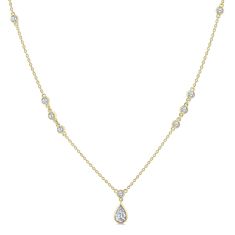 1/2ctw Pear Diamond 14k Yellow Gold Necklace 1