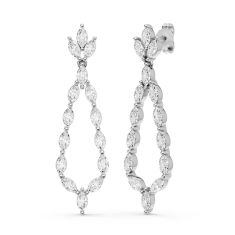 Downton Abbey 3ctw Marquise Lab Grown Diamond 14k White Gold Drop Earrings - Lady Mary