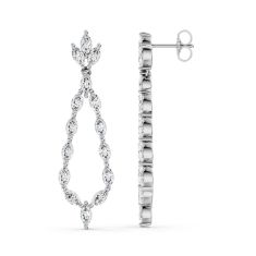 Downton Abbey 3ctw Marquise Lab Grown Diamond 14k White Gold Drop Earrings - Lady Mary