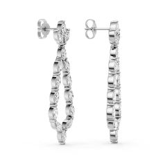 Downton Abbey 3ctw Marquise Lab Grown Diamond 14k White Gold Drop Earrings - Lady Mary
