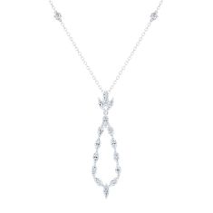 Downton Abbey 1 3/4ctw Marquise Lab Grown Diamond 14k White Gold Pendant Necklace - Lady Mary 1