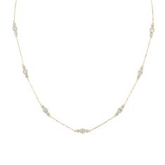 Downton Abbey 2ctw Oval and Round Lab Grown Diamond 14k Yellow Gold Necklace - Lady Edith 1