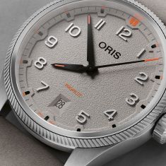 Oris ProPilot Date Grey Dial Grey Leather Strap Watch 41mm - 733 7805 4163 20 15LC