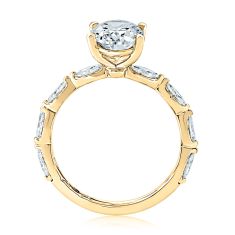 A.JAFFE 3/4ctw Marquise Diamond Band 14k Yellow Gold Engagement Ring Setting