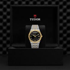 TUDOR Royal Diamond-Set Black Dial Stainless Steel and Yellow Gold Watch 41mm - M28603-0005