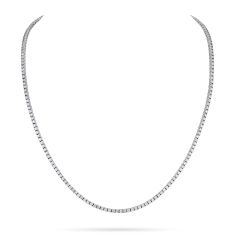 7 1/5ctw Diamond 18k White Gold Tennis Necklace