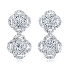 1 3/4ctw Diamond 18k White Gold Drop Earrings 1