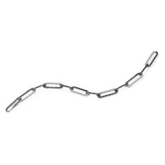 Black Sapphire and 1/2ctw Diamond 18k White Gold Link Bracelet 1