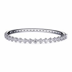 1 5/8ctw Diamond 18k White Gold Bangle Bracelet 1