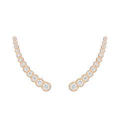 Penny Preville 1/2ctw Diamond Bezel Set 18k Rose Gold Curved Earrings 1