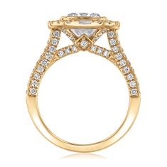 Downton Abbey 4ctw Elongated Cushion Lab Grown Diamond 14k Yellow Gold Engagement Ring - Lady Rose