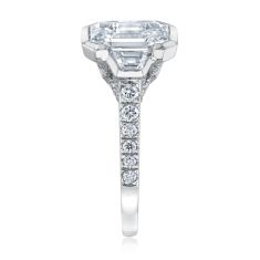 Downton Abbey 4ctw Emerald Lab Grown Diamond 14k White Gold Engagement Ring - Lady Mary