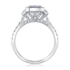 Downton Abbey 4ctw Emerald Lab Grown Diamond 14k White Gold Engagement Ring - Lady Mary
