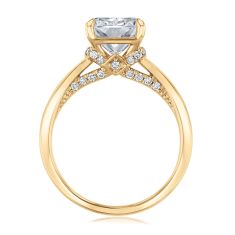 Downton Abbey 4 1/4ctw Radiant Lab Grown Diamond 14k Yellow Gold Engagement Ring - Lady Rose