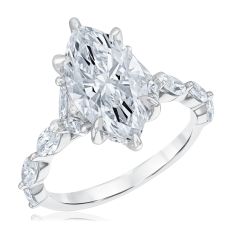 4ctw Marquise Lab Grown Diamond 14k White Gold Engagement Ring 1
