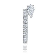 3/4ctw Kite Lab Grown Diamond 14k White Gold Open Wrap Wedding Band