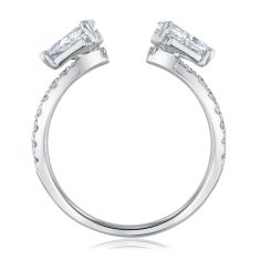 3/4ctw Kite Lab Grown Diamond 14k White Gold Open Wrap Wedding Band