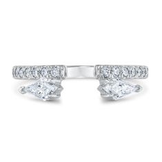 3/4ctw Kite Lab Grown Diamond 14k White Gold Open Wrap Wedding Band