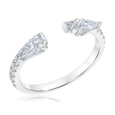 3/4ctw Kite Lab Grown Diamond 14k White Gold Open Wrap Wedding Band