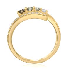 Desert Diamonds 1/2ctw 10k Yellow Gold Bypass Ring