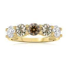Desert Diamonds 2ctw Five-Stone 10k Yellow Gold Ring 1