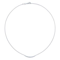 Kwiat Lyric 3/8ctw Diamond 18k White Gold Curved Bar Necklace