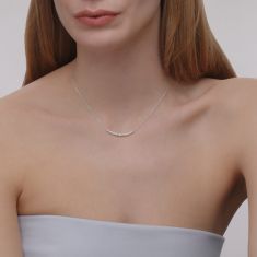 Kwiat Lyric 3/8ctw Diamond 18k White Gold Curved Bar Necklace