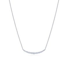 Kwiat Lyric 3/8ctw Diamond 18k White Gold Curved Bar Necklace 1
