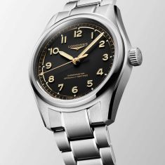 Longines Spirit Pilot Black Dial Stainless Steel Watch 39mm - L38094536