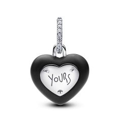 Pandora Matte Black Ceramic Heart Padlock Dangle Charm