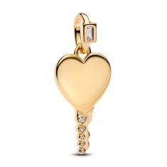 Pandora Engravable Heart Key Gold-Plated Pendant