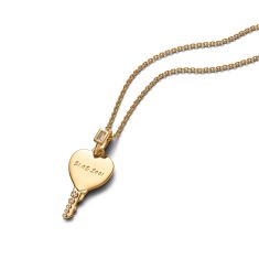 Pandora Engravable Heart Key Gold-Plated Pendant