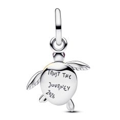 Pandora 2026 Pink Sea Turtle Lab-Grown Diamond Two-Tone Dangle Charm