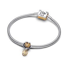 Pandora - Disney, Princess Tiana Lotus Flower Lab-Grown Diamond Two-Tone Charm