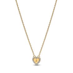 Pandora Engravable Heart Halo Gold-Plated Collier Necklace 1