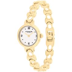 COACH Iris White Dial Gold-Tone Stainless Steel Signature Link Bracelet Watch 22.5mm - 14504650-T